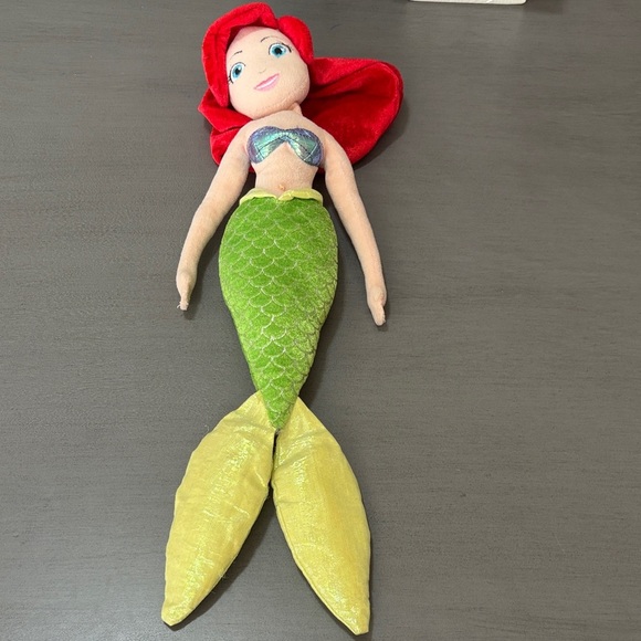 Enchanting Mermaid Plush with Vibrant Red Hair and Green Tail - Picture 1 of 1